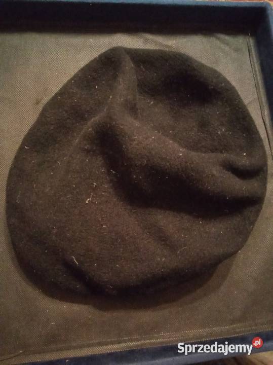 Beret czarny z wzorkiem Vintage Warszawa