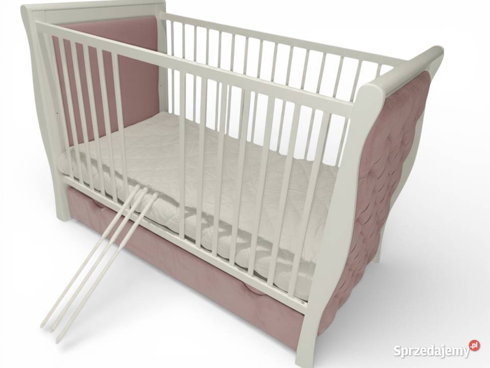 Łóżeczko dziecięce RÓŻOWE tapicerowane 120 x 60 sprzedam