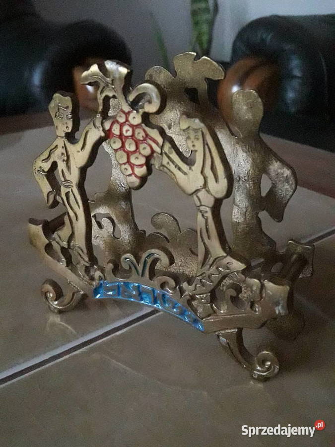 Stary mosiężny żydowski serwetnik Janów Lubelski