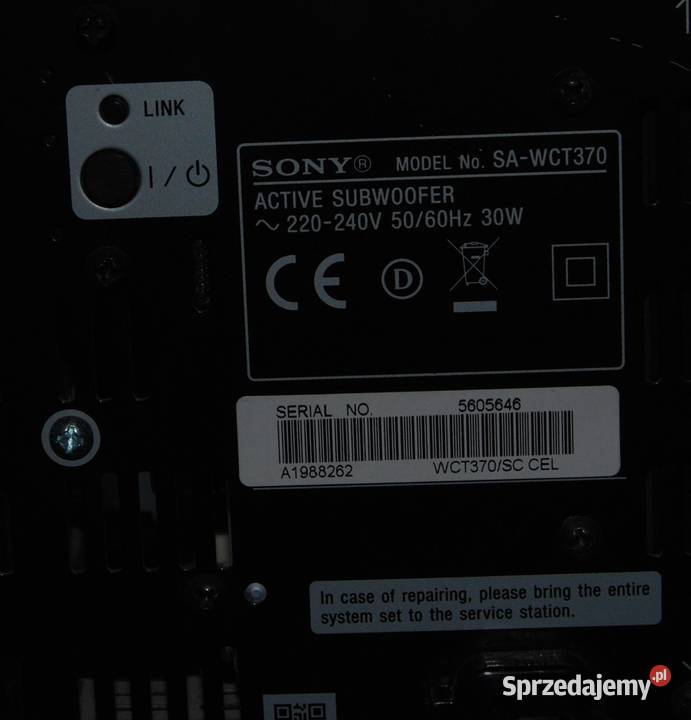 SOUNDBAR SONY SACT370 SAWCT370 Tyczyn
