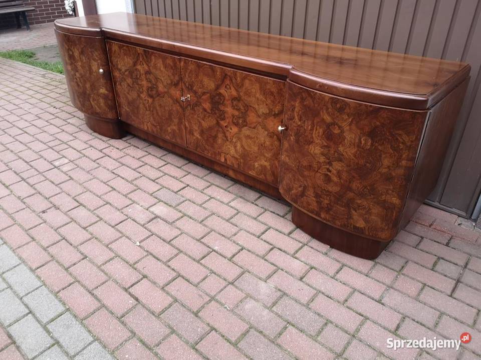 Komoda RTV ARTDECO Solidna Orzech Niska Stara Meble Swarzędz sprzedam