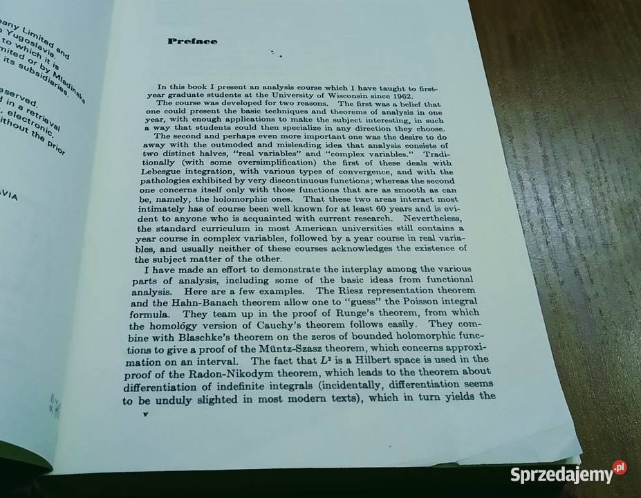 Real and complex analysis Walter Rudin student sprzedam