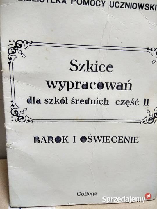 Szkice wypracowań szkół średnich Warszawa sprzedam