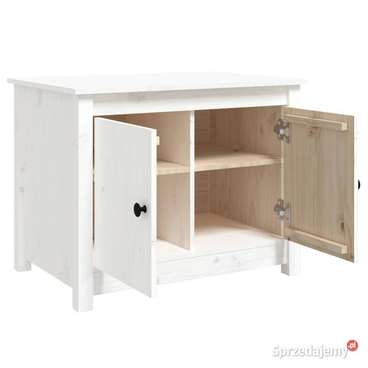 Stolik kawowy biały 71x49x55 lite drewno sosnowe Warszawa