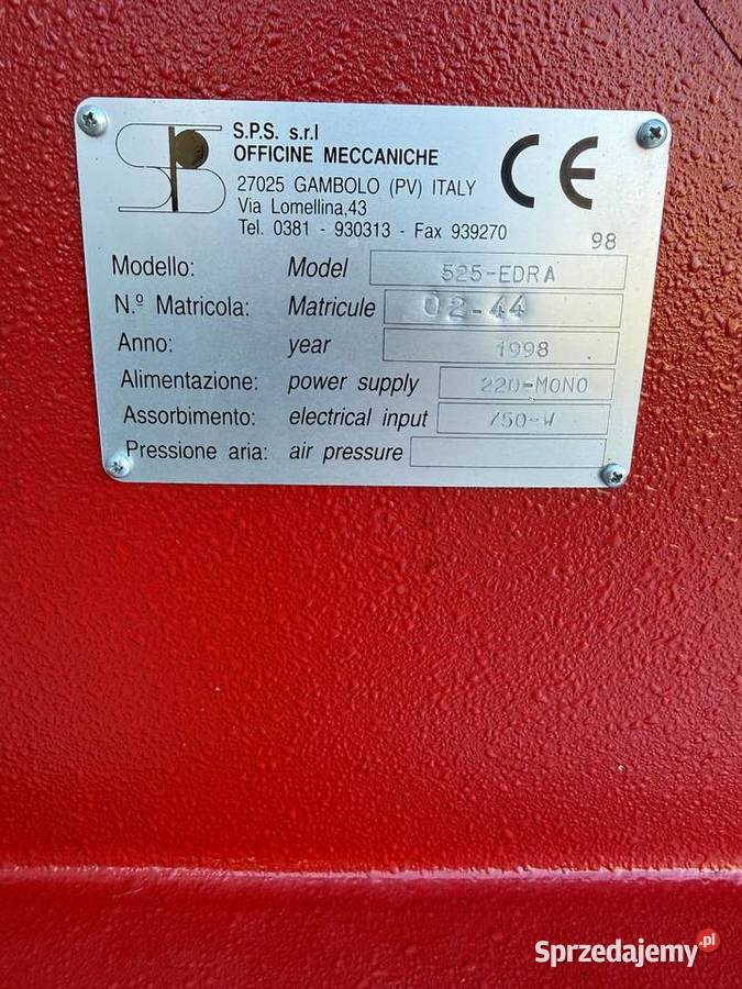 SPS 525 EDRA CE Maszyna do nabijania oczek z Łaskarzew