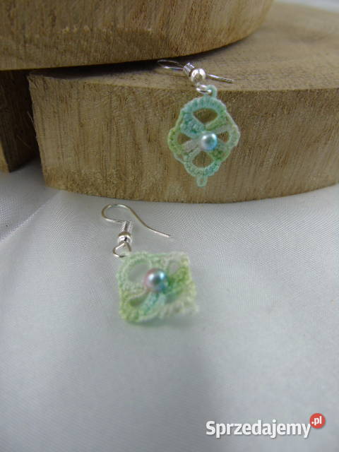 Kolczyki frywolitkowe różne wzory i kolory Wiśniowa