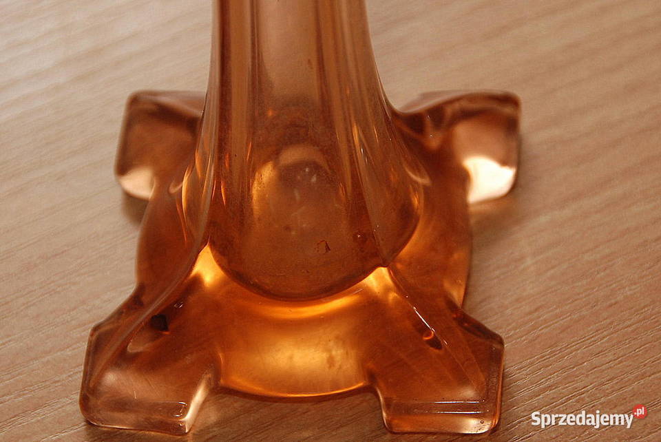 stary szklany secesyjny wazon Art Deco flet Huta Warszawa