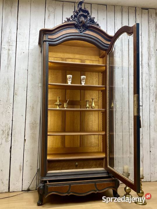 BIBLIOTEKA 1drzwiowa witryna antracyt Louis XV Kredensy i witryny Kredensy i witryny Poznań