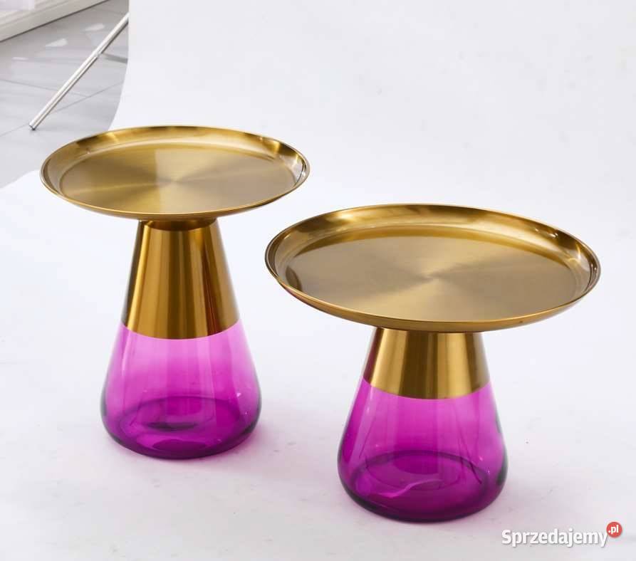 Zestaw 2 Stolików Kawowych Tiffany Purple 46cm