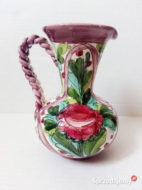 dzbanek vintage włoska ceramika ręcznie malowana Częstochowa