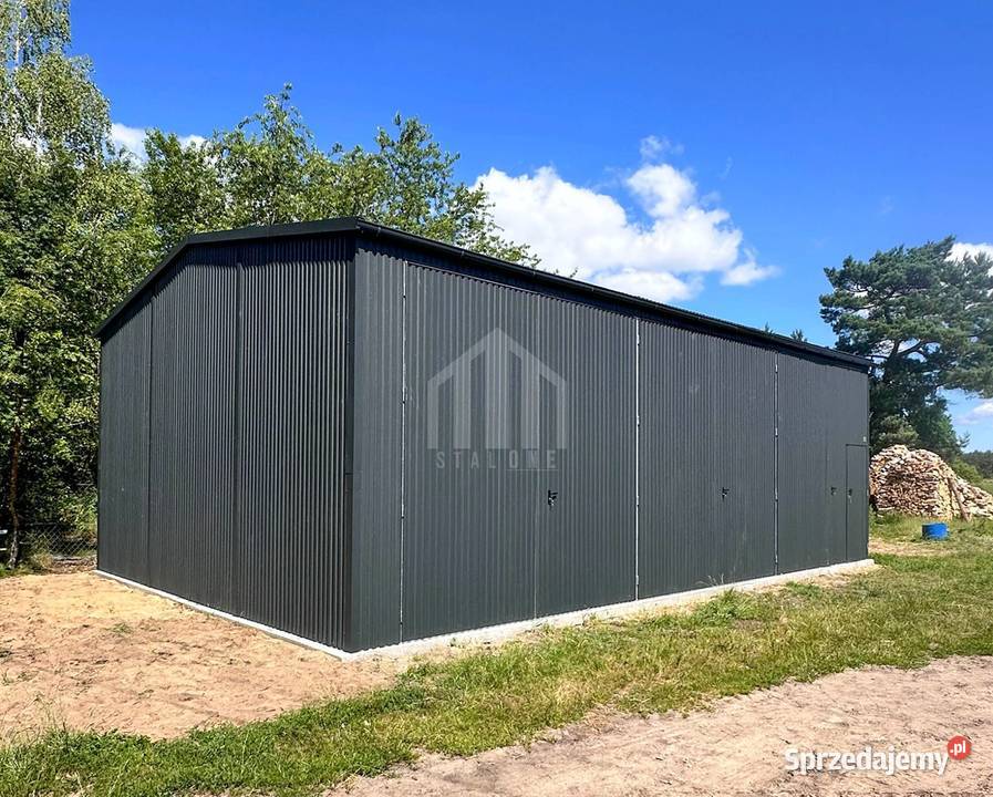 Hala garaż blaszany 9x6m 3x brama dwuskrzydłowa Toruń