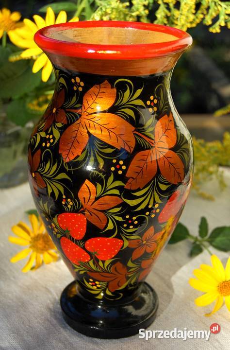 Chochłoma ręcznie malowany rosyjski wazon