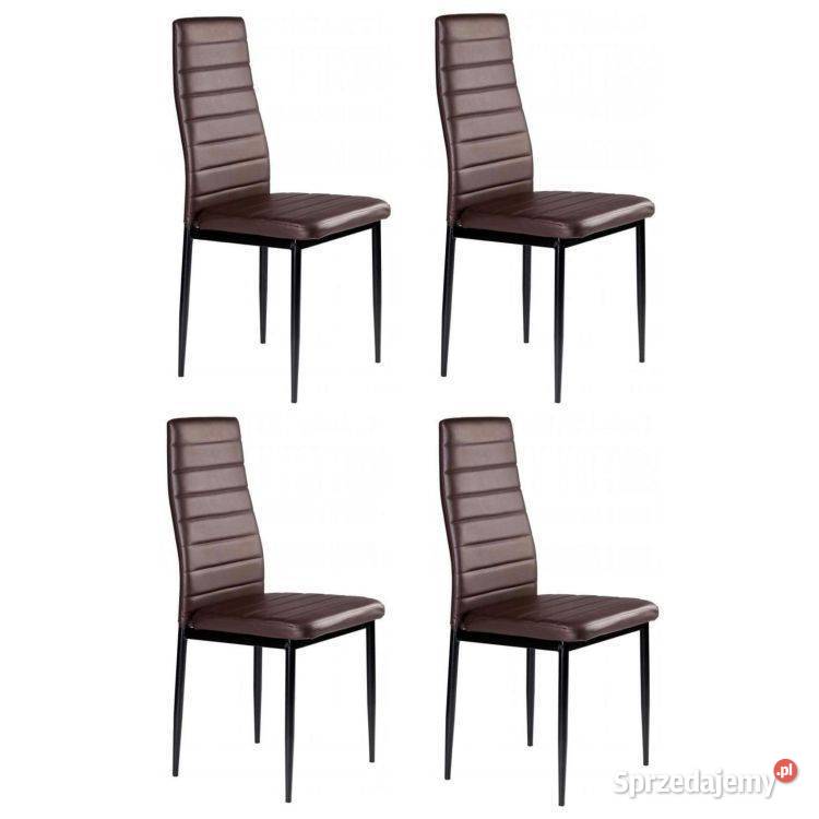 Zestaw 4 krzeseł do salonu jadalni z ekoskóry podlaskie Bielsk Podlaski sprzedam