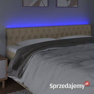 vidaXL Zagłówek do łóżka z LED kremowy Warszawa