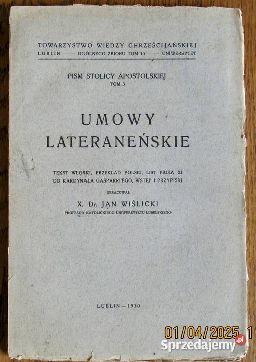 UMOWY LATERANEŃSKIE 1930 Bychawka Trzecia