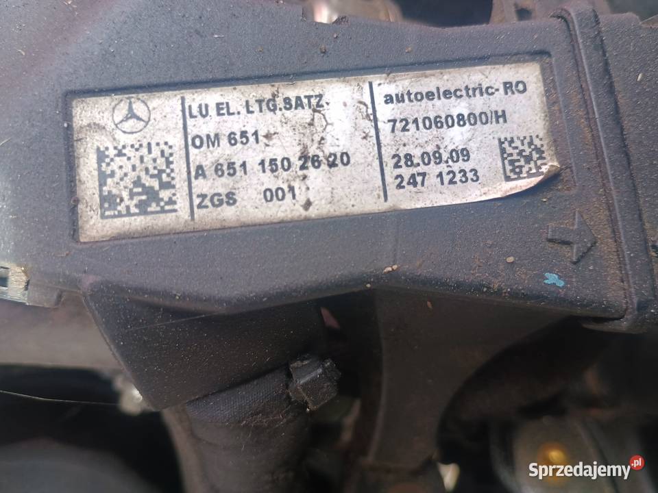 Silnik Mercedes sprinter 22 cdi 651uszkodzony Bełżyce sprzedam