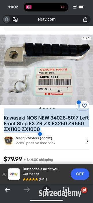 Kawasaki Podnóżek 340285017 Lewy EX ZR ZX EX250 Poznań
