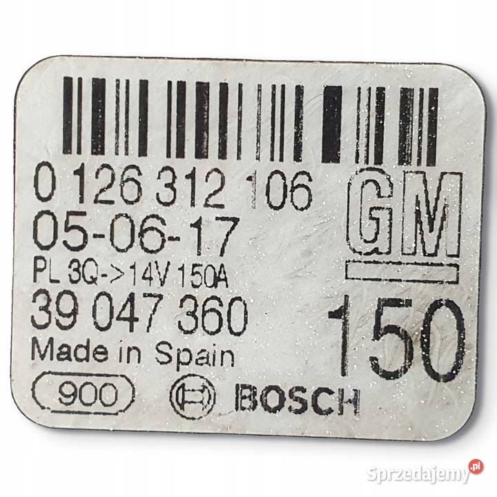 ALTERNATOR Opel Combo 13 CDTI Euro 6 B13DTR Części samochodowe lubelskie Chełm