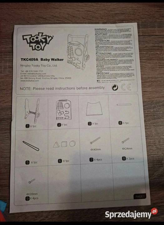 Chodzik Pchacz Tablica edukacyjna Baby Walker Żelechów