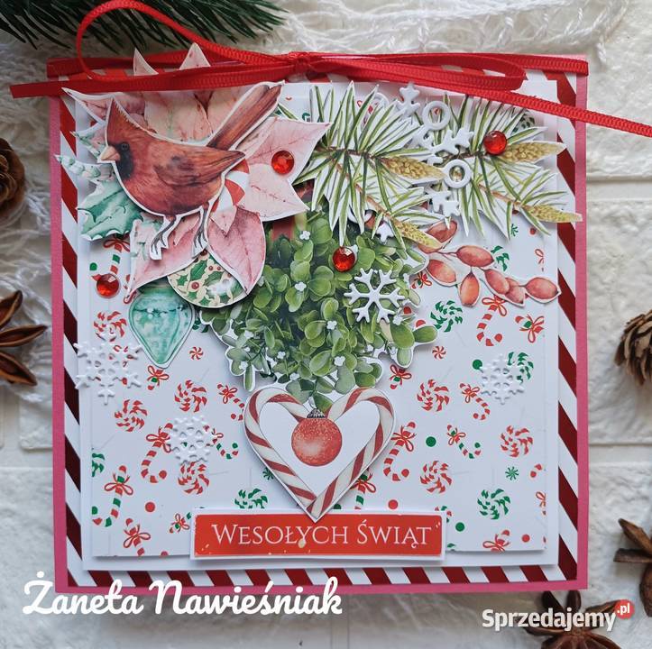 Kartki świąteczne Boże Narodzenie ręcznie Mszana Dolna
