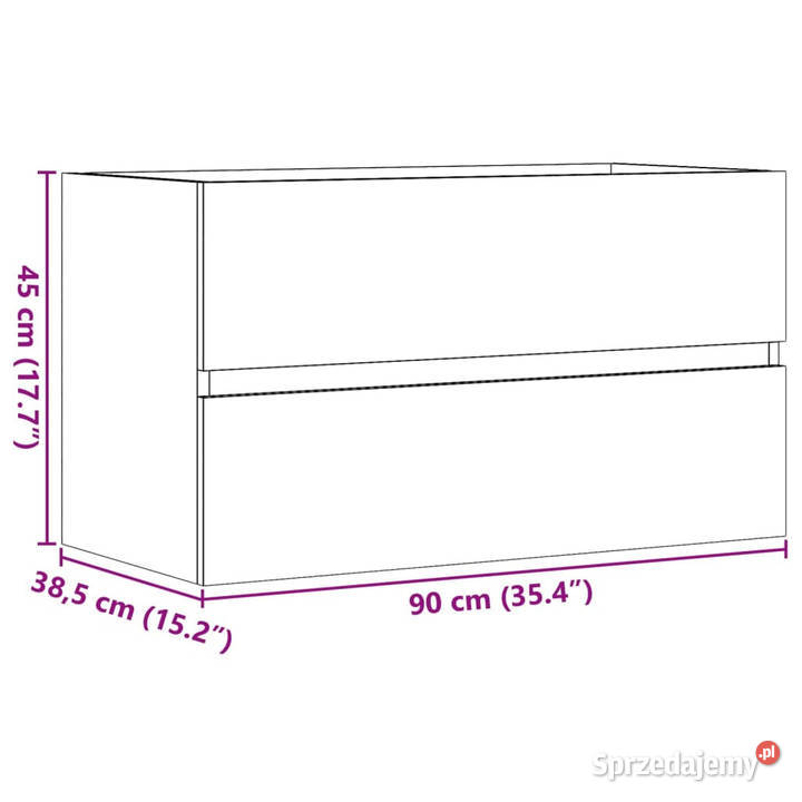 Szafka pod umywalkę stare drewno 90x385x45 Pozostałe Warszawa