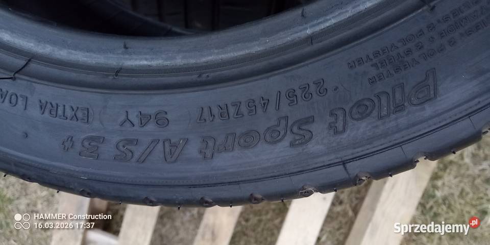 Opony letnie Michelin 2254517 657 mm bieżnika Pilawa sprzedam