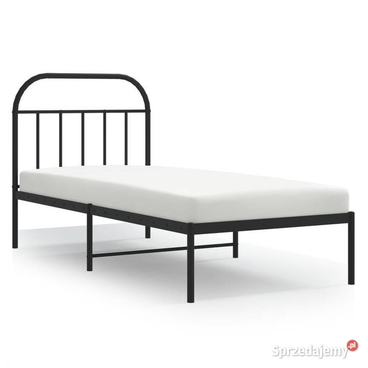 vidaXL Metalowa rama łóżka z wezgłowiem czarna Warszawa