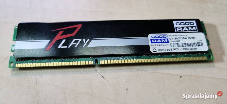 Pamięć goodram play ddr3 8gb Komputery stacjonarne Rzeszów sprzedam