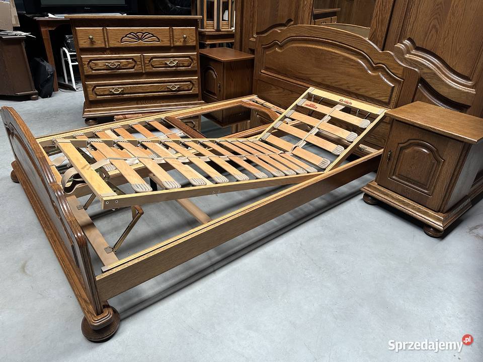 Ładna dębowa sypialnia Łóżko szafki komoda szafa wielkopolskie Sławoszewek
