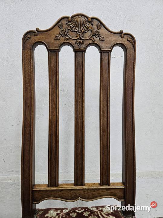 Stare dębowe krzesła ludwikowskie Francja Nowy Sącz