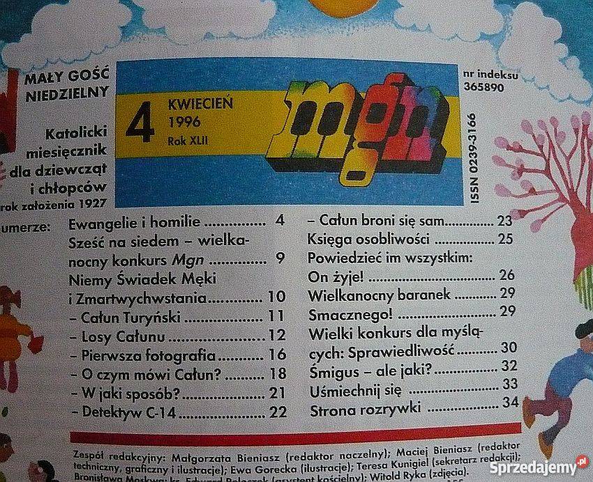 MAŁY GOŚĆ NIEDZIELNY 1996 04 miesięcznik Tarnów sprzedam