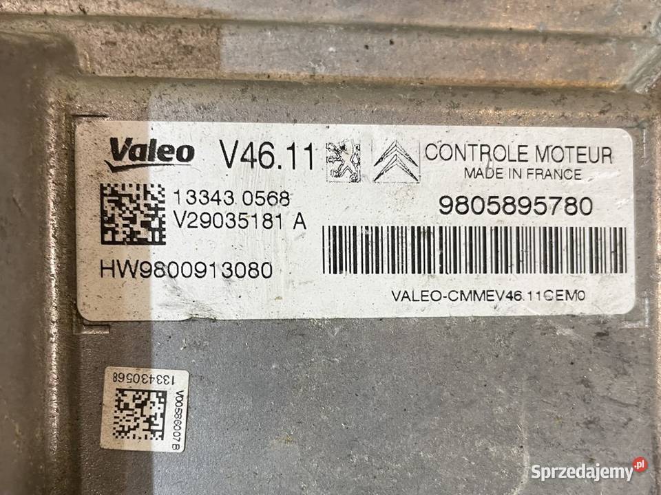 9805895780 komputer sterownik peugeot 308 12 vti