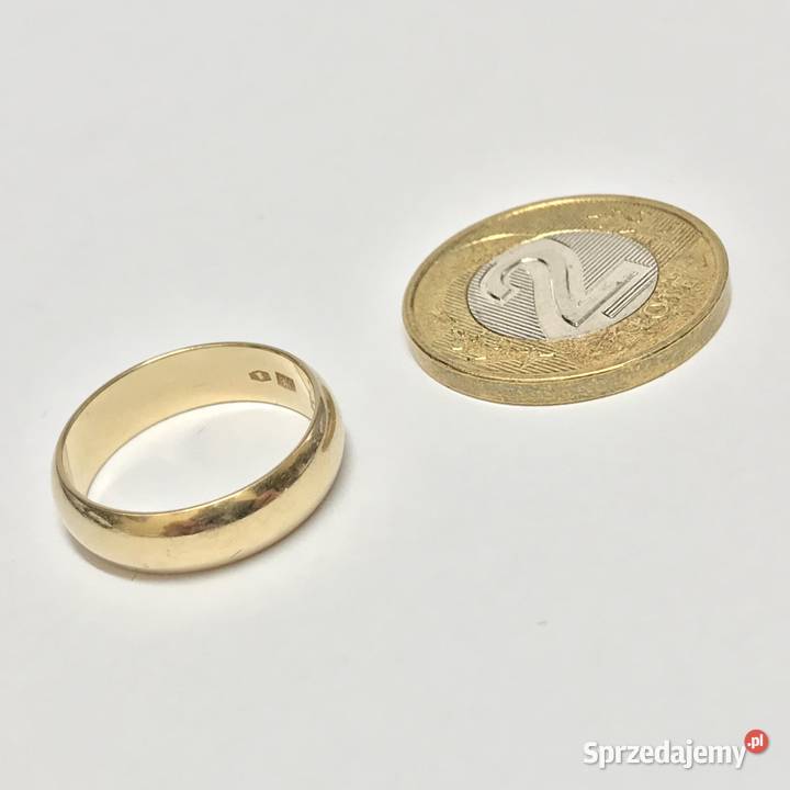 Złota OBRĄCZKA damska 14K szeroka MASYWNA cud