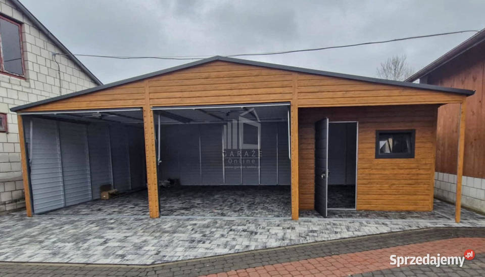 Garaż blaszany 95x6m wnęka 2x brama uchylna warmińsko-mazurskie Olsztyn