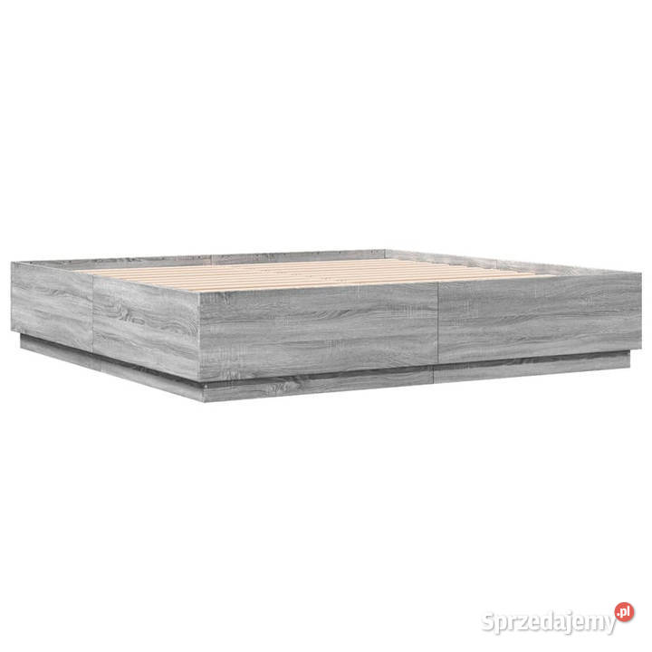 Rama łóżka z LED szary dąb sonoma 200x200 mazowieckie Warszawa sprzedam