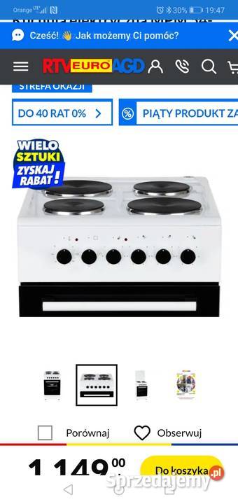 Kuchenka elektryczna z piekarnikiem wolnostojące Katowice sprzedam