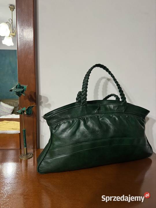 Torebka z naturalnej skóry z plecioną rączką Na Częstochowa