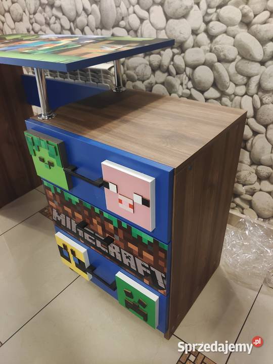 Biurko Minecraft 3 duże szuflady promocja 100cm Nowy Sącz
