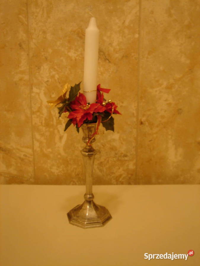Stary świecznik metalowy o pięknej formie Łódź