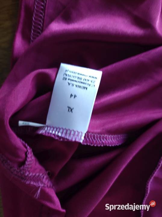 unikatowa bluzka fuksja lejąca ozdobny dekolt Rozmiar 42(XL) Moda i Styl