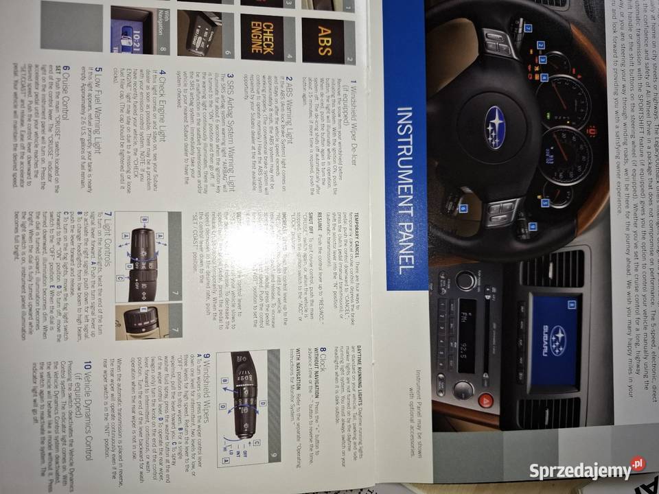 Instrukcja obsługi Subaru Legacy Outback pomorskie Wejherowo
