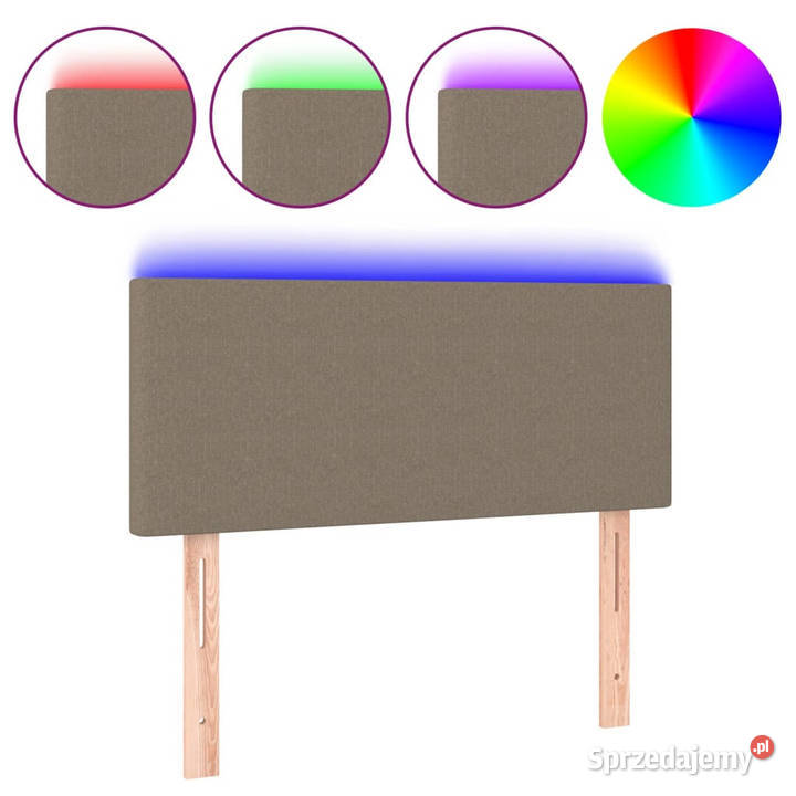 Zagłówek do łóżka z LED taupe 100x5x7888 tkanina Warszawa sprzedam