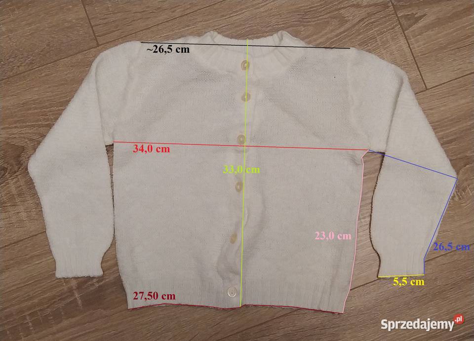 Sweter dziecięcy ROZPINANY biały Dla Dziecka Hajnówka sprzedam