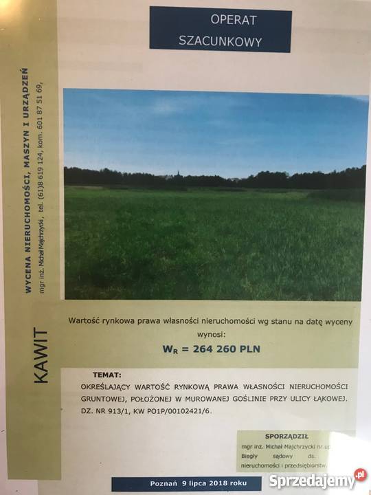 Nieruchomość gruntowa Murowana Goślina 17 908 m2 wielkopolskie