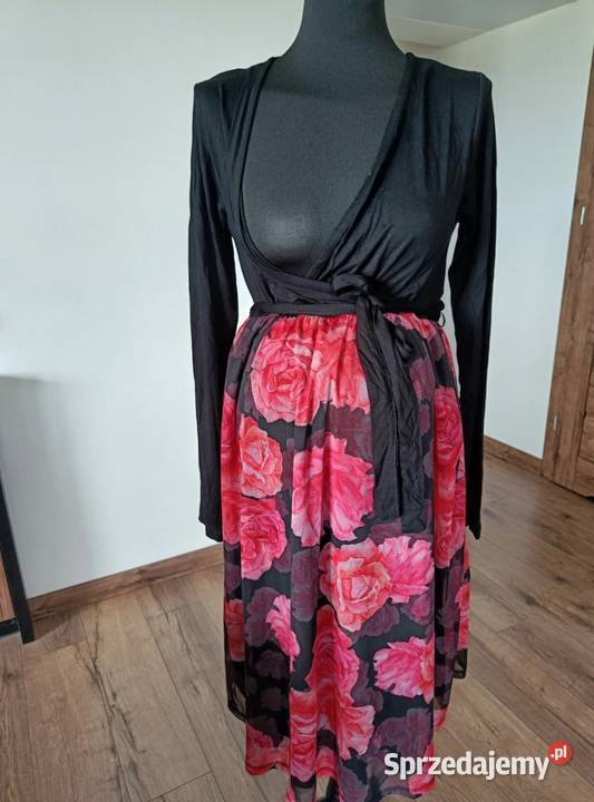 Sukienka ciążowa czarna różowa 3638 nowa Bonprix Suwałki