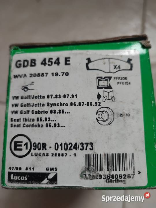 Klocki hamulcowe Lucas GDB454E VW Golf II Ibiza Układ hamulcowy Lublin