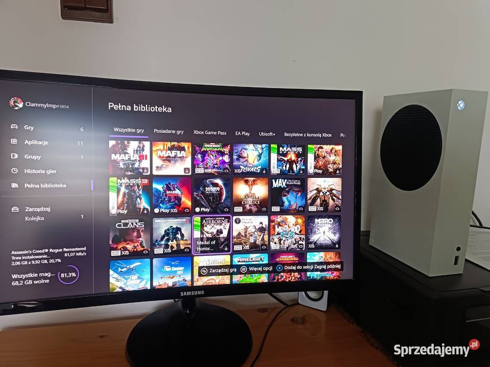 Konsola Xbox Series S pad setki gier z GamePass Xbox Libiąż