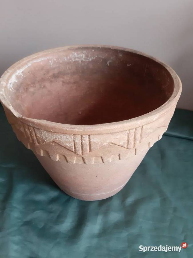 Donica doniczka stara ceramiczna gliniana fi 255 Głuchołazy
