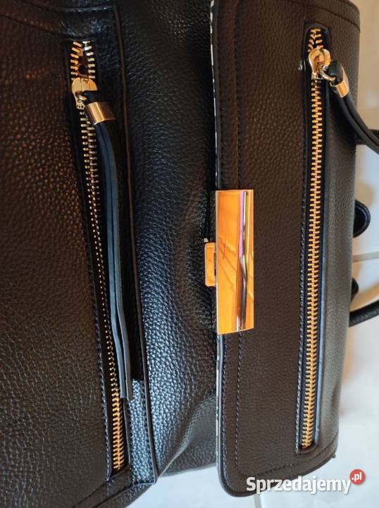 torba plecak shopper duża skórkowa złote ozdoby