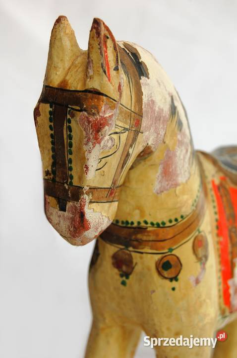 Koń indyjski rzeźba drewniana malowana indyjska wielokolorowy Lublin